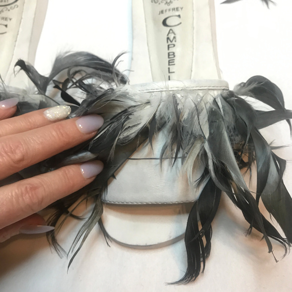 New Jeffrey Campbell rooster feather slides/sandal - Picture 4 of 5